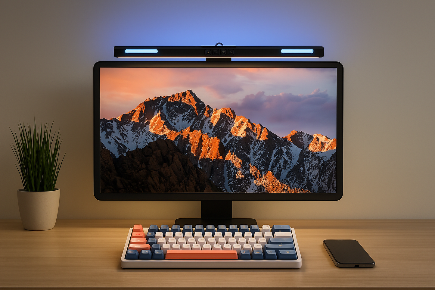 Multi-Color LED Computer Monitor Light Bar