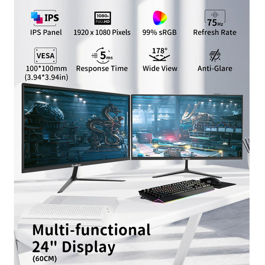 24 Inch FHD 1080p Computer Monitor