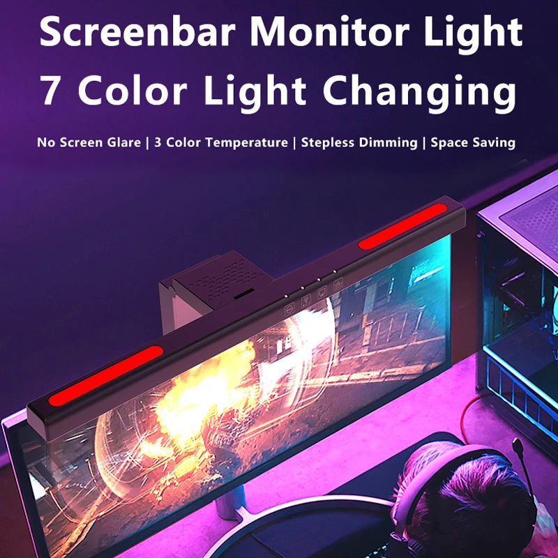 Multi-Color LED Computer Monitor Light Bar