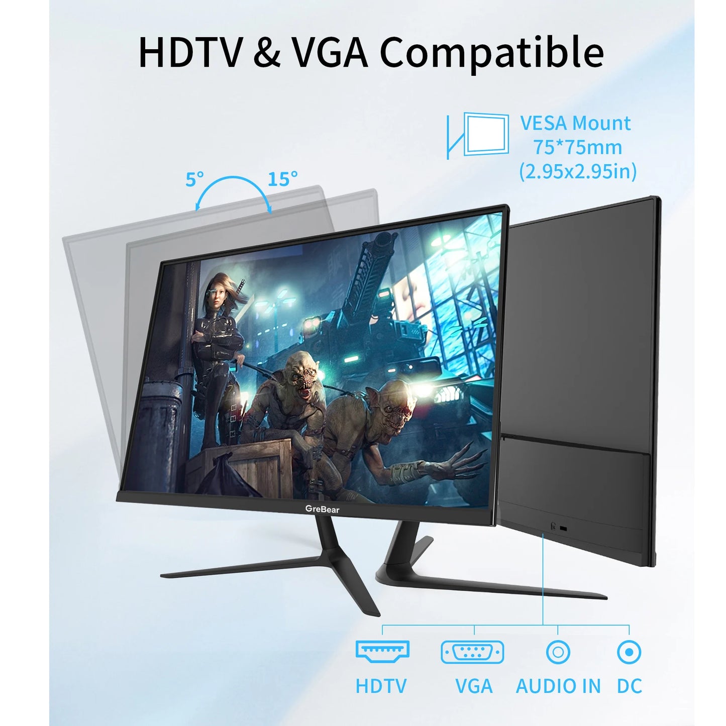 24 Inch FHD 1080p Computer Monitor